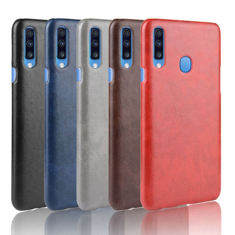 Cover Samsung Galaxy A20s Sort Lychee-Lædereffekt