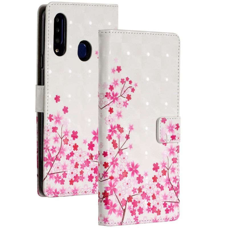 Flip Cover Læder for Samsung Galaxy A20s Blomsterhave