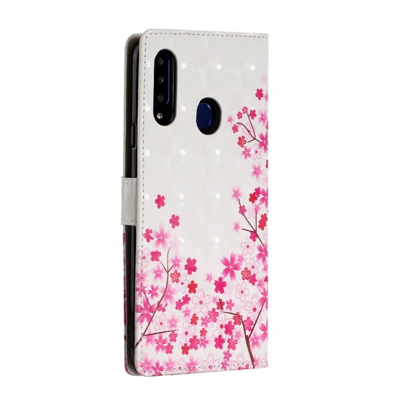 Flip Cover Læder for Samsung Galaxy A20s Blomsterhave