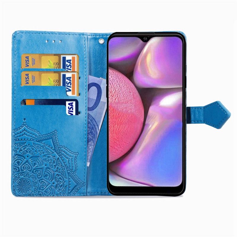 Flip Cover Læder for Samsung Galaxy A20s Sort Middelaldermandala