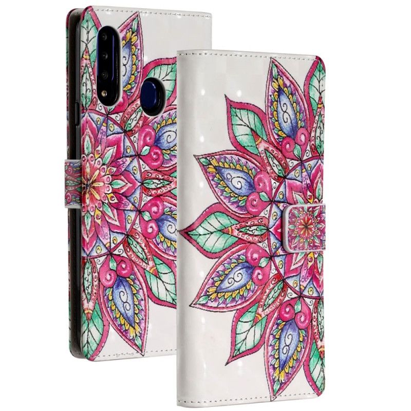 Flip Cover Læder Samsung Galaxy A20s Trukket Mandala Beskyttelse