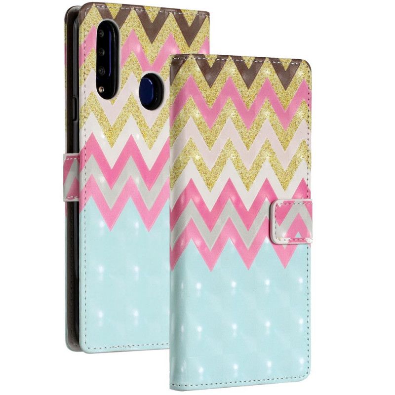 Flip Cover Samsung Galaxy A20s Mobilcover Flerfarvet Zig Zag