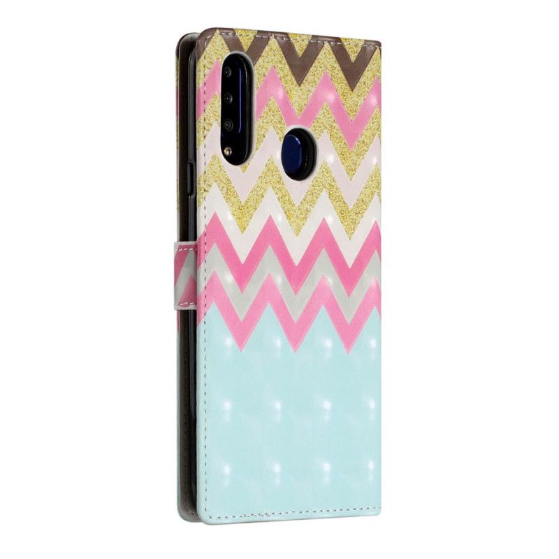 Flip Cover Samsung Galaxy A20s Mobilcover Flerfarvet Zig Zag