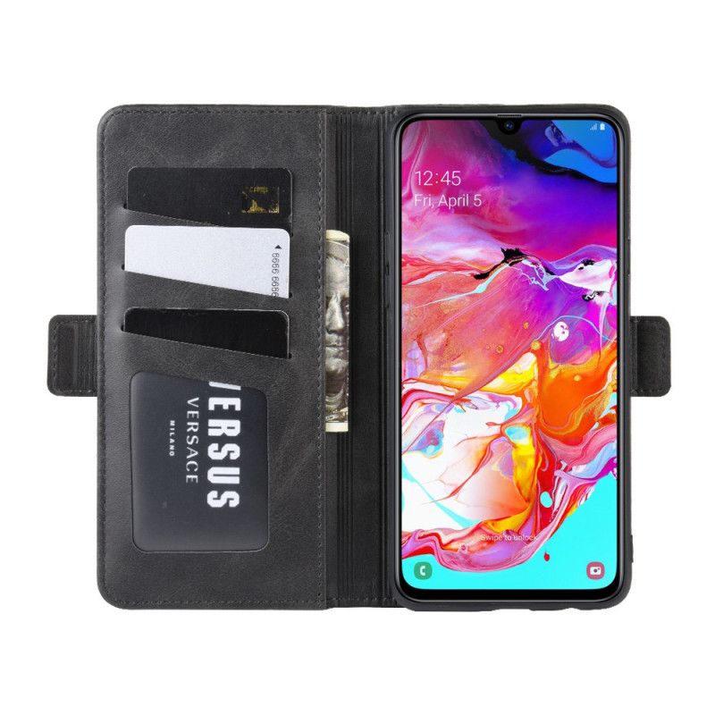 Flip Cover Samsung Galaxy A20s Sort Dobbelt Flap