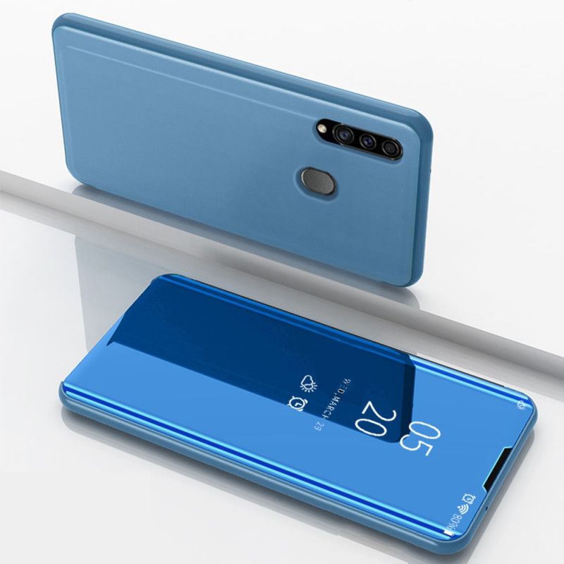 Læder Cover Samsung Galaxy A20s Sort Spejl