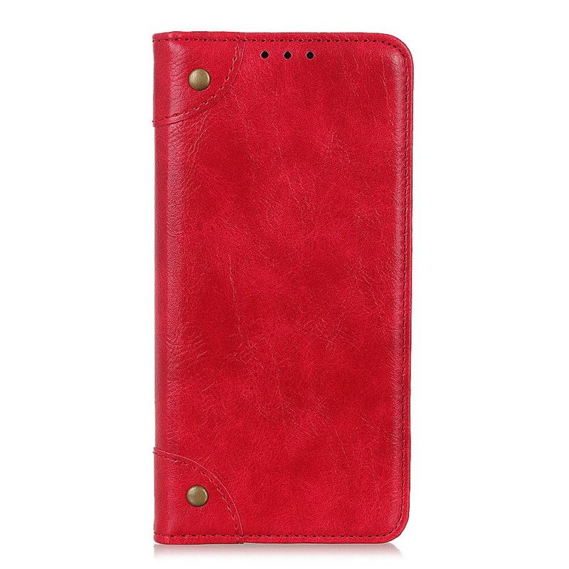 Læder Cover Samsung Galaxy A20s Sort Vintage Split Læder Nitter