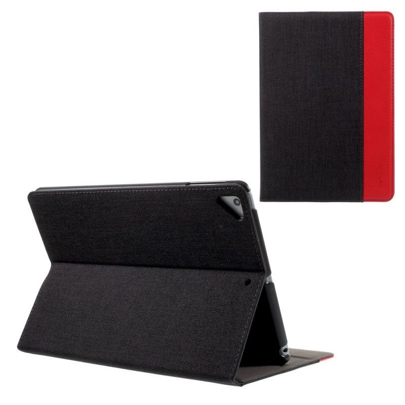 Flip Cover iPad Air / Air 2 Sort Muturalt Stof Og Imiteret Læder