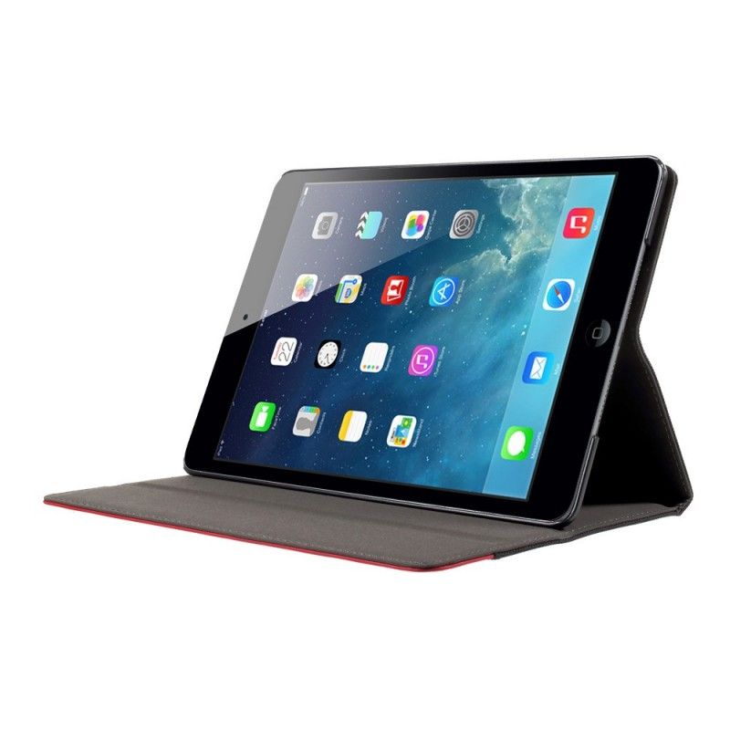 Flip Cover iPad Air / Air 2 Sort Muturalt Stof Og Imiteret Læder