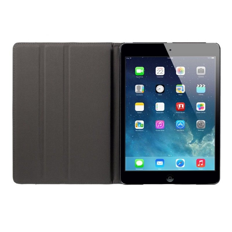 Flip Cover iPad Air / Air 2 Sort Muturalt Stof Og Imiteret Læder