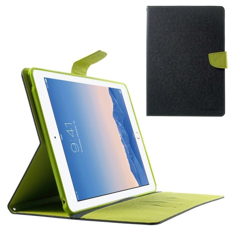 Flip Cover Læder for iPad Air / Air 2 Sort Tofarvet Kviksølv