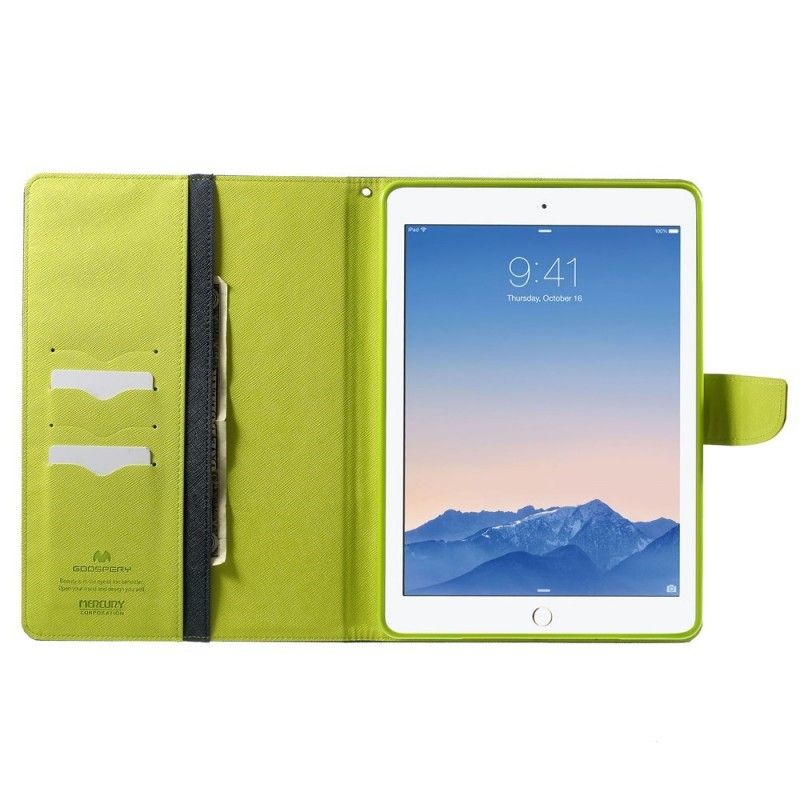 Flip Cover Læder for iPad Air / Air 2 Sort Tofarvet Kviksølv