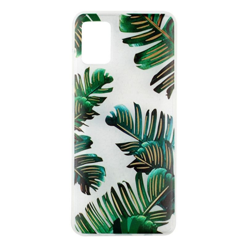 Cover for Samsung Galaxy A51 Gennemsigtige Grønne Blade