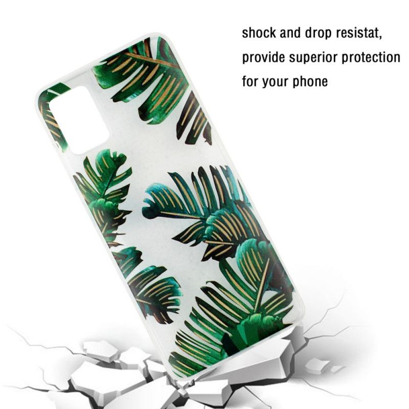 Cover for Samsung Galaxy A51 Gennemsigtige Grønne Blade