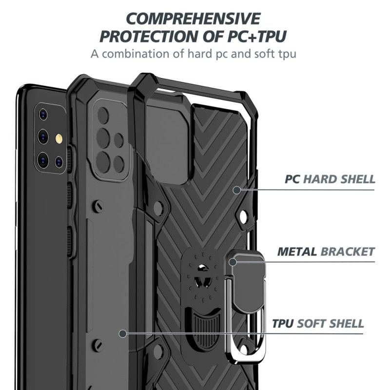 Cover for Samsung Galaxy A51 Sort Aftagelig Ringholder