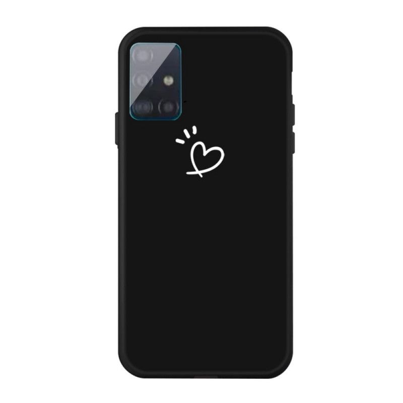 Cover for Samsung Galaxy A51 Sort Bankende Hjertesilikone