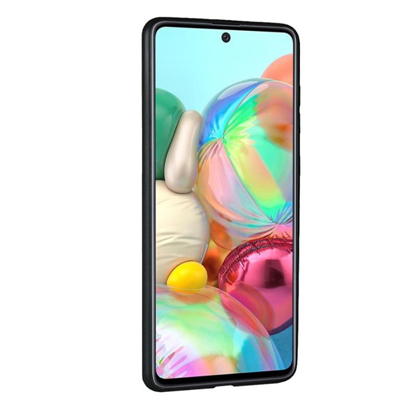 Cover for Samsung Galaxy A51 Sort Dobbelt Kortholder I Lædertekstur