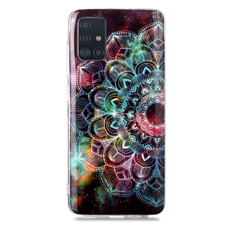 Cover for Samsung Galaxy A51 Sort Fluorescerende Blomsterserie