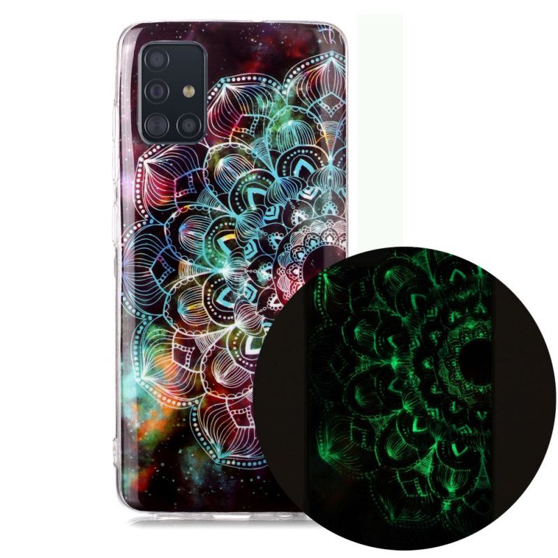 Cover for Samsung Galaxy A51 Sort Fluorescerende Blomsterserie