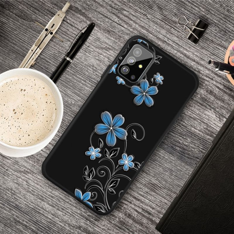 Cover Samsung Galaxy A51 Blå Blomster Beskyttelse