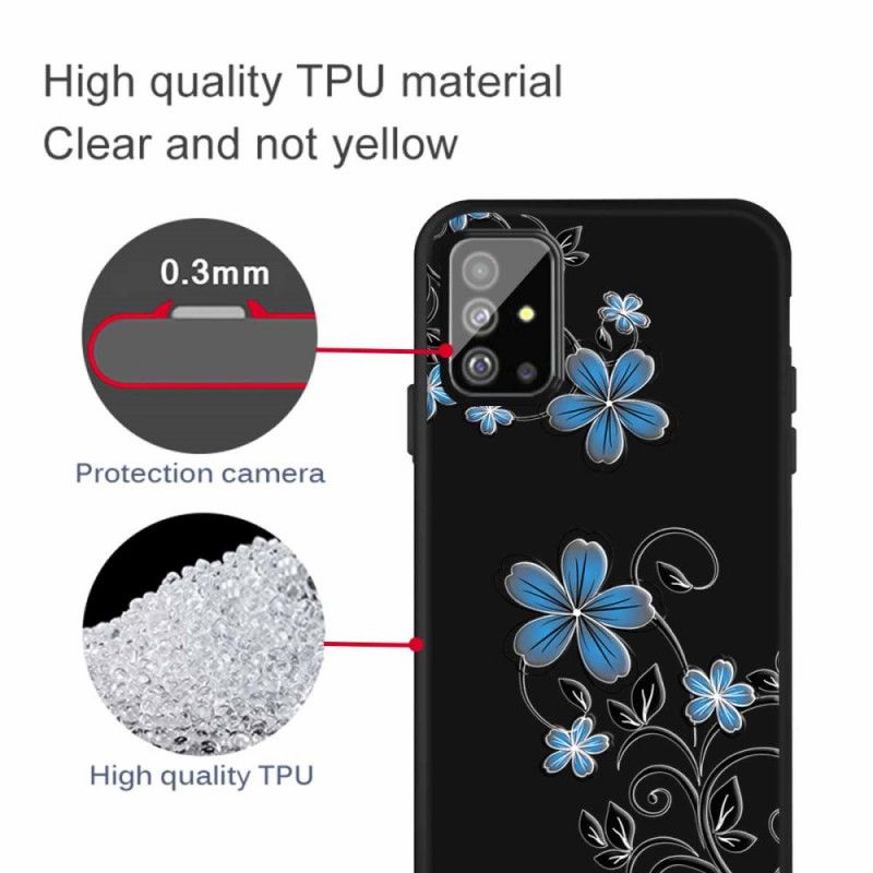 Cover Samsung Galaxy A51 Blå Blomster Beskyttelse