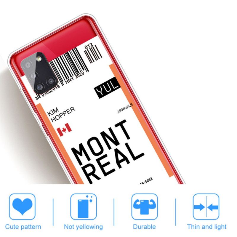 Cover Samsung Galaxy A51 Boardingkort Til Montreal