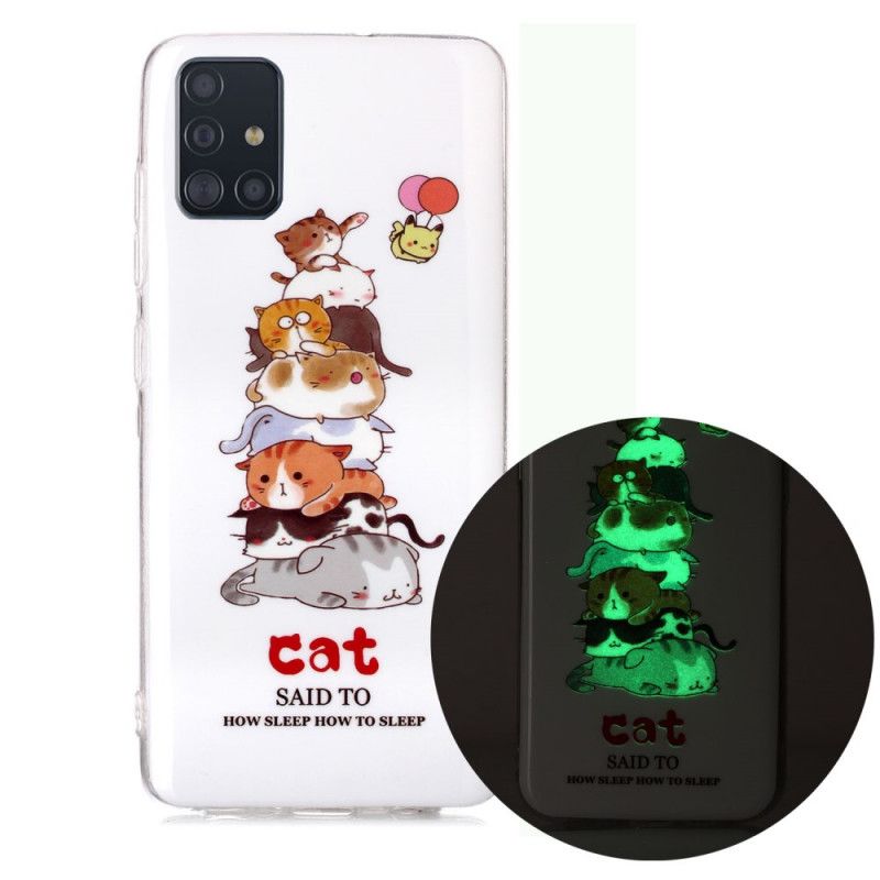 Cover Samsung Galaxy A51 Fluorescerende Katte