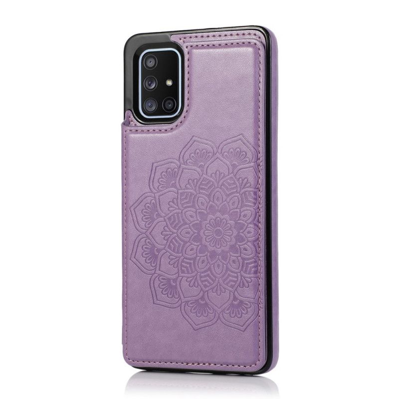 Cover Samsung Galaxy A51 Grå Mandala Print Kortholder