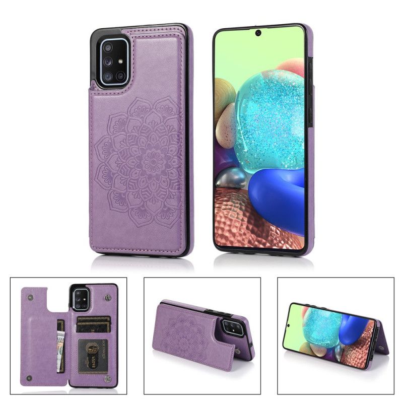 Cover Samsung Galaxy A51 Grå Mandala Print Kortholder