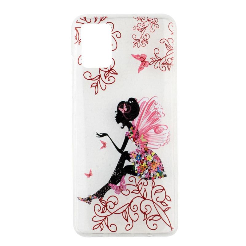 Cover Samsung Galaxy A51 Mobilcover Gennemsigtig Blomsterfe