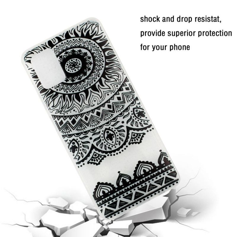 Cover Samsung Galaxy A51 Mobilcover Gennemsigtige Blomstermandala