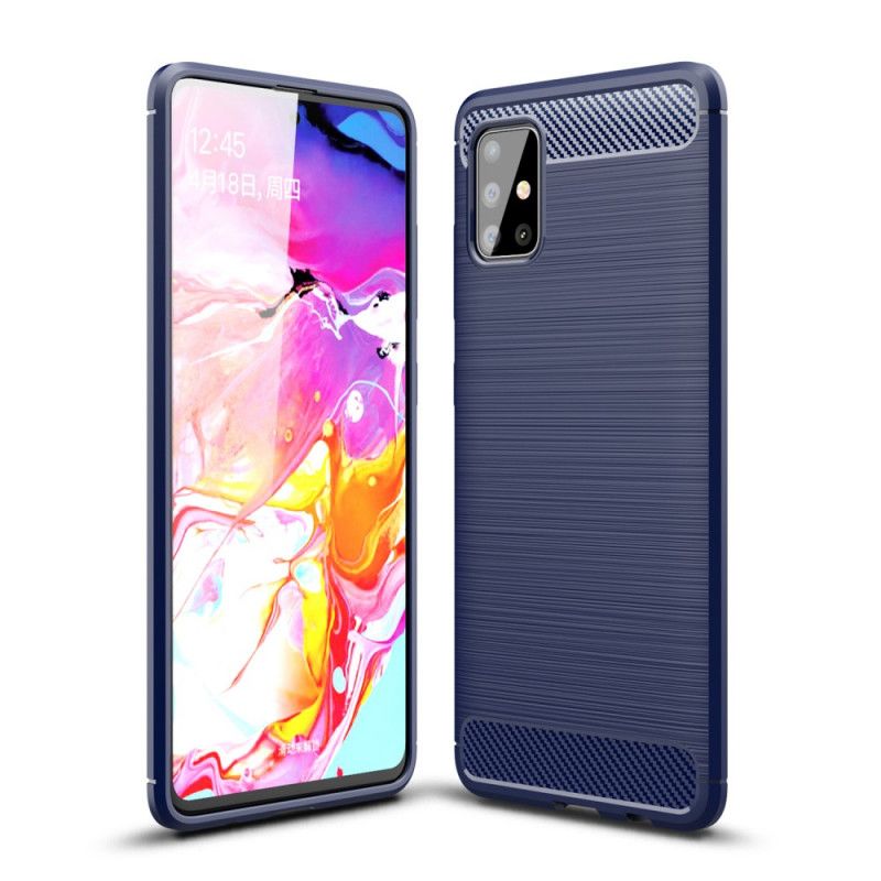 Cover Samsung Galaxy A51 Sort Børstet Kulfiber