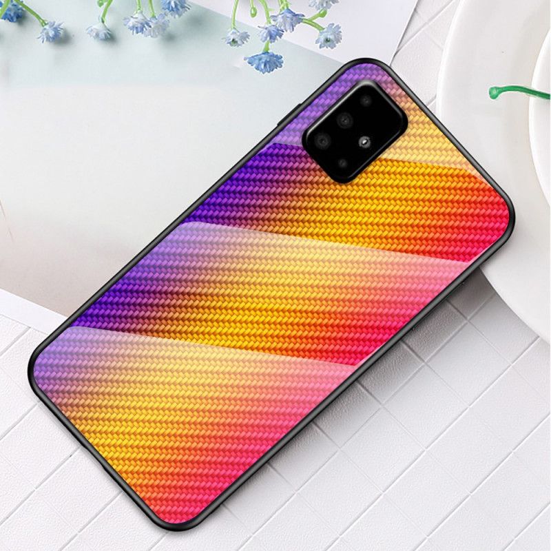 Cover Samsung Galaxy A51 Sort Kulfiber Hærdet Glas