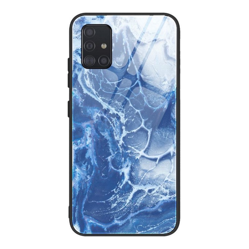 Cover Samsung Galaxy A51 Sort Marmorfarver Hærdet Glas