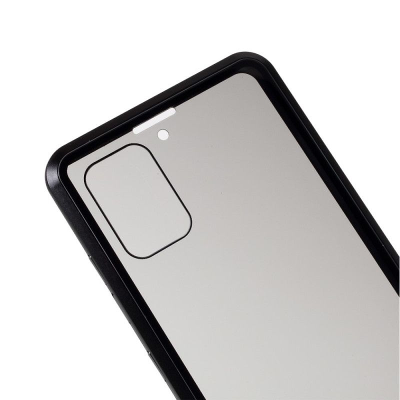 Cover Samsung Galaxy A51 Sort Metalkanter Og Hærdet Glas Beskyttelse