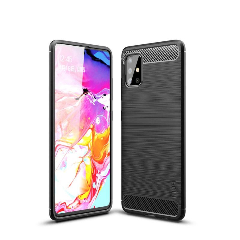 Cover Samsung Galaxy A51 Sort Mofi Børstet Kulfiber