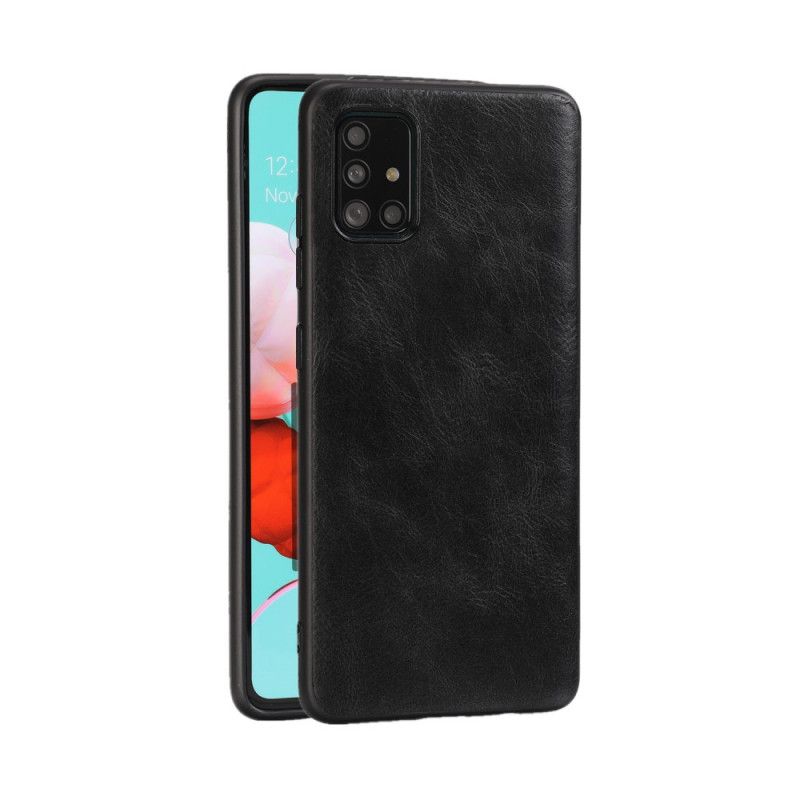 Cover Samsung Galaxy A51 Sort Raffineret Look I Lædereffekt