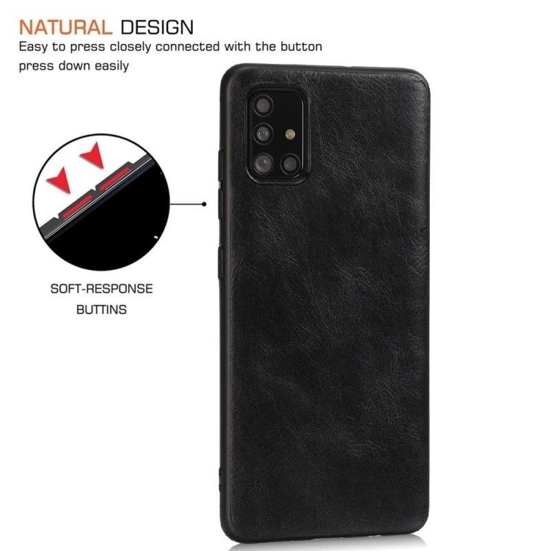 Cover Samsung Galaxy A51 Sort Raffineret Look I Lædereffekt