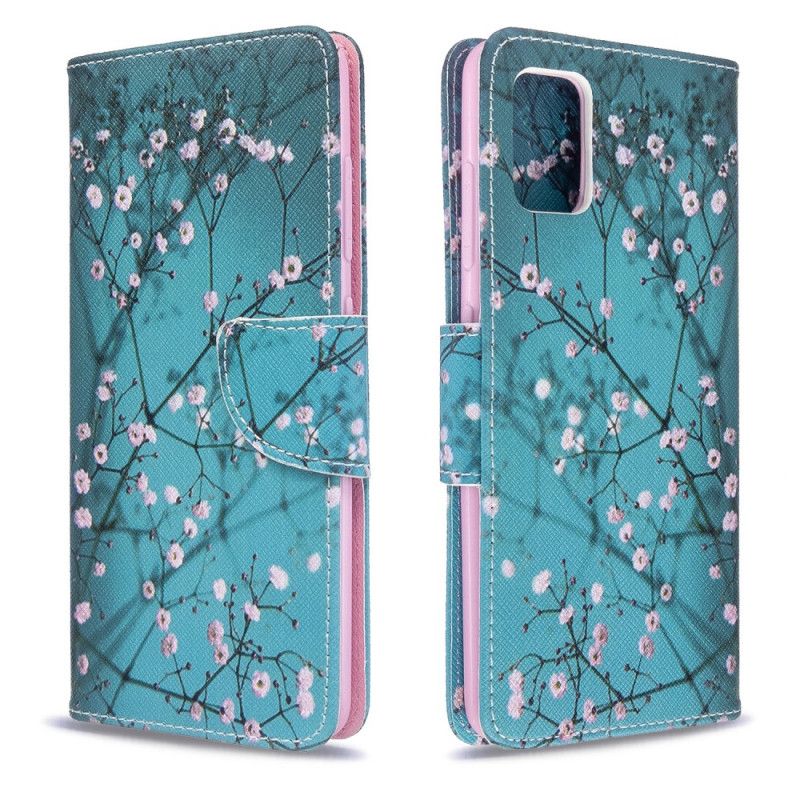 Flip Cover Læder for Samsung Galaxy A51 Blomstrende Træ