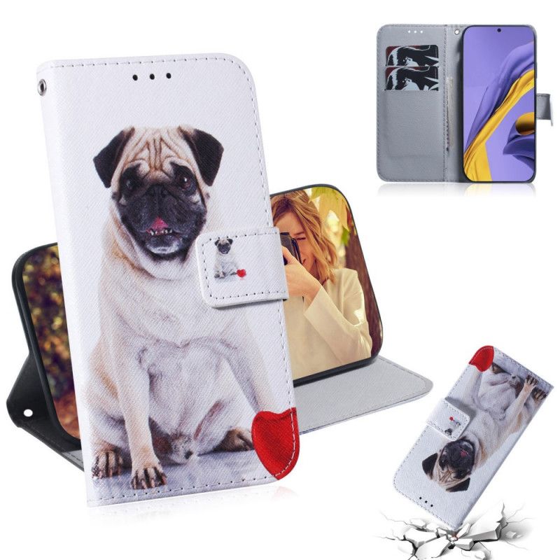 Flip Cover Læder for Samsung Galaxy A51 Mops Hund