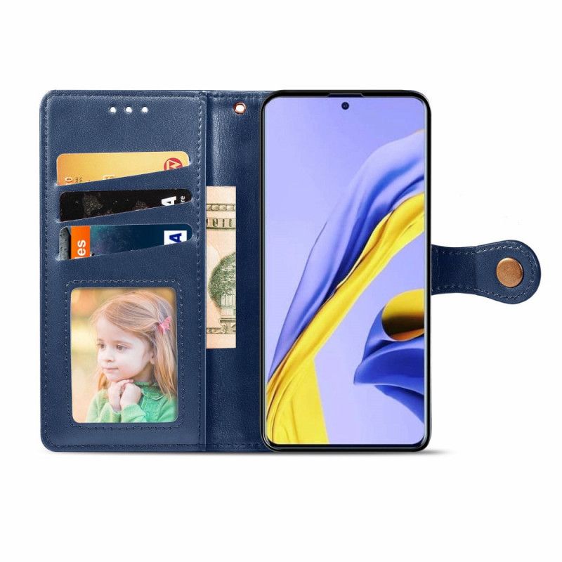 Flip Cover Læder for Samsung Galaxy A51 Sort Kunstlæder Og Vintage Lås