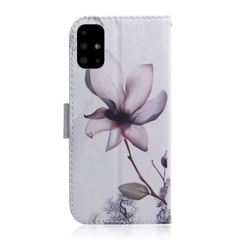 Flip Cover Læder Samsung Galaxy A51 Gammel Rosenblomst