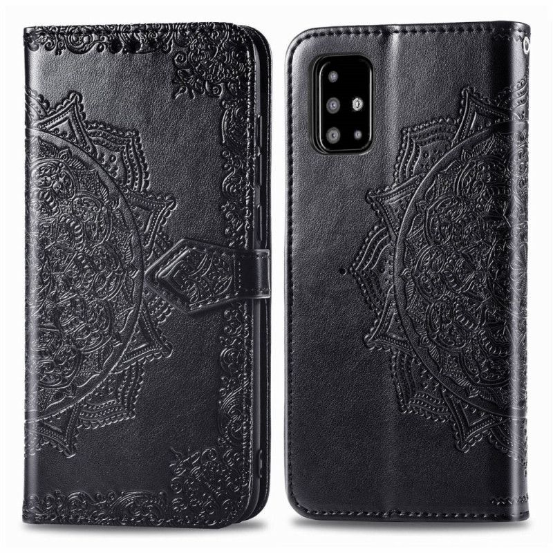 Flip Cover Læder Samsung Galaxy A51 Sort Middelaldermandala Beskyttelse