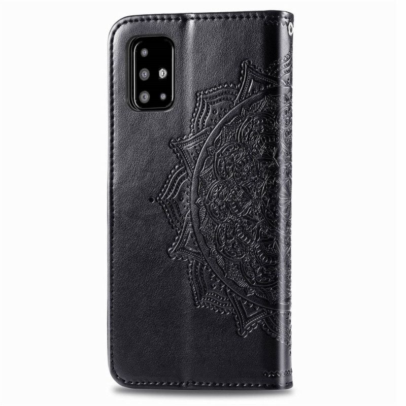 Flip Cover Læder Samsung Galaxy A51 Sort Middelaldermandala Beskyttelse