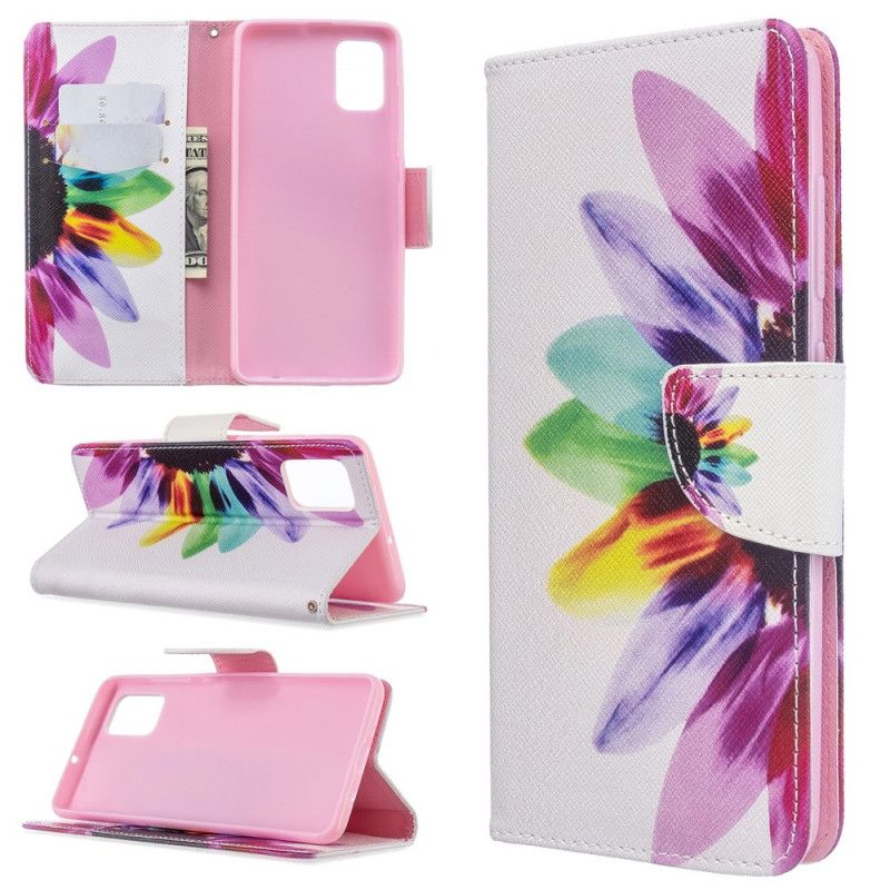 Flip Cover Samsung Galaxy A51 Mobilcover Akvarelblomst