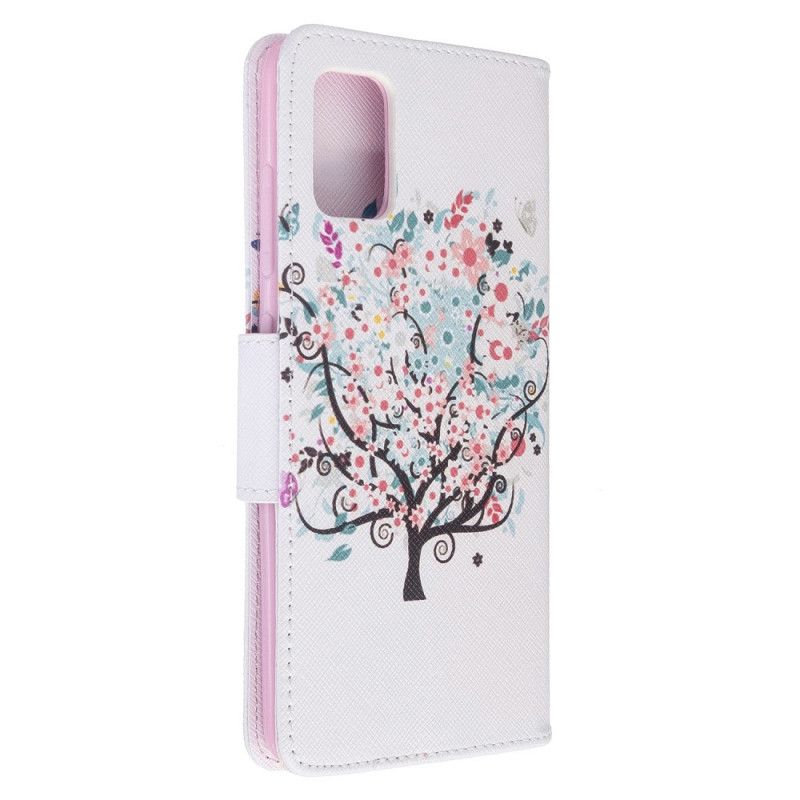 Flip Cover Samsung Galaxy A51 Mobilcover Blomstret Træ