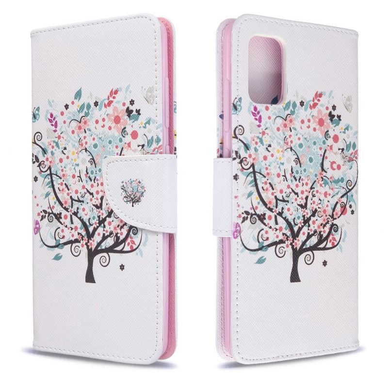 Flip Cover Samsung Galaxy A51 Mobilcover Blomstret Træ