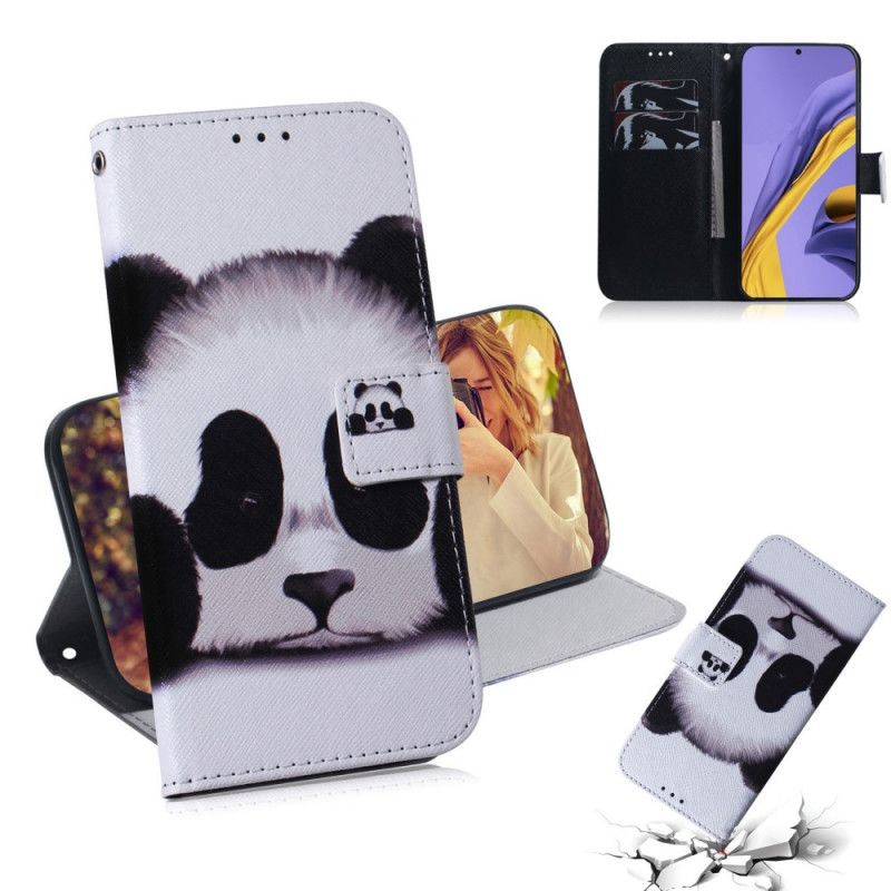 Flip Cover Samsung Galaxy A51 Mobilcover Panda Ansigt