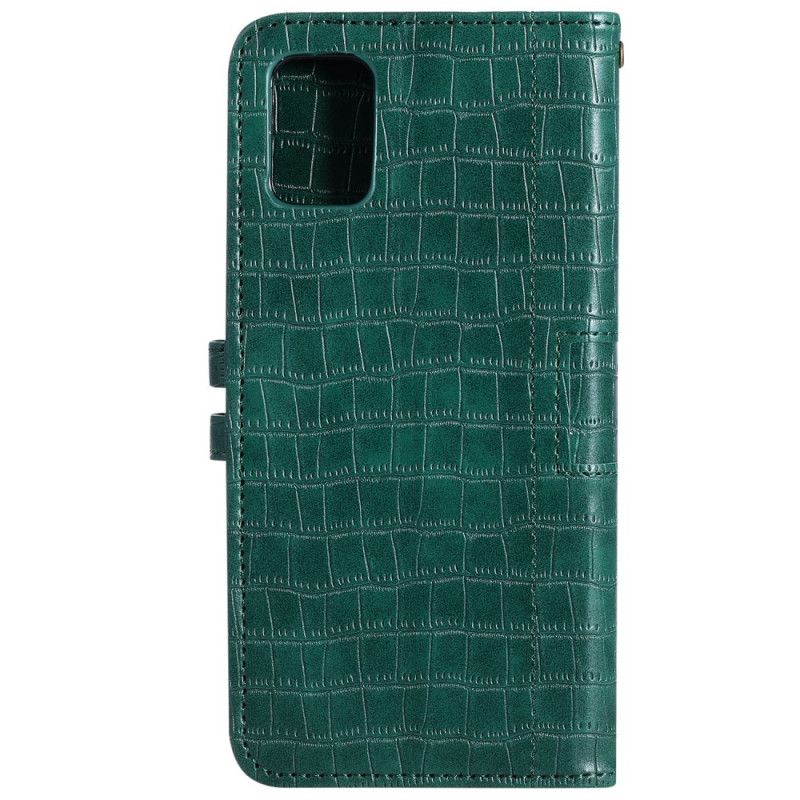 Flip Cover Samsung Galaxy A51 Sort Mobilcover Fuldstændig Krokodille