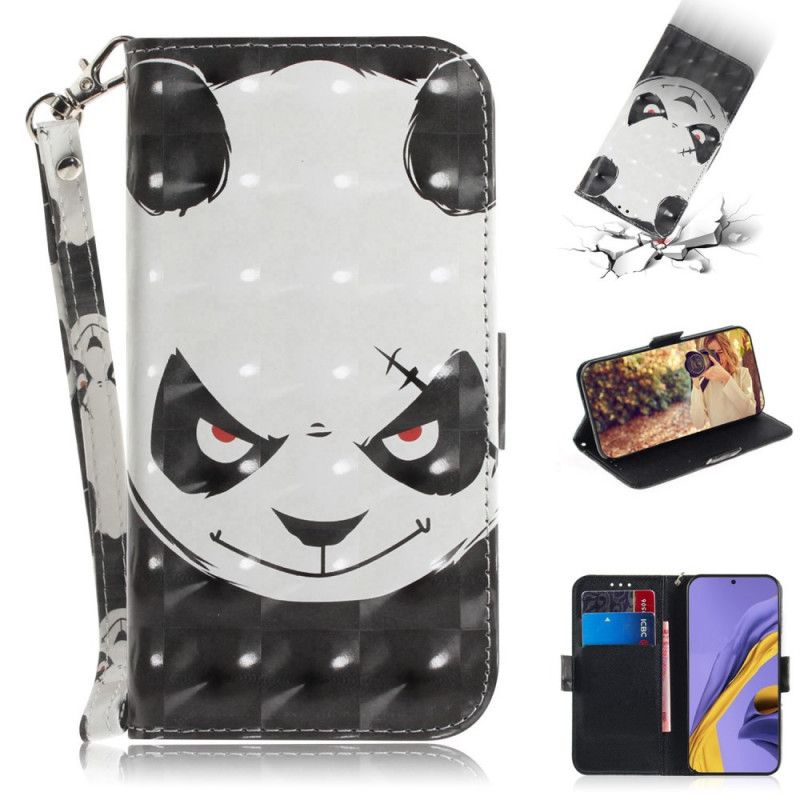 Flip Cover Samsung Galaxy A51 Vred Panda Med Rem