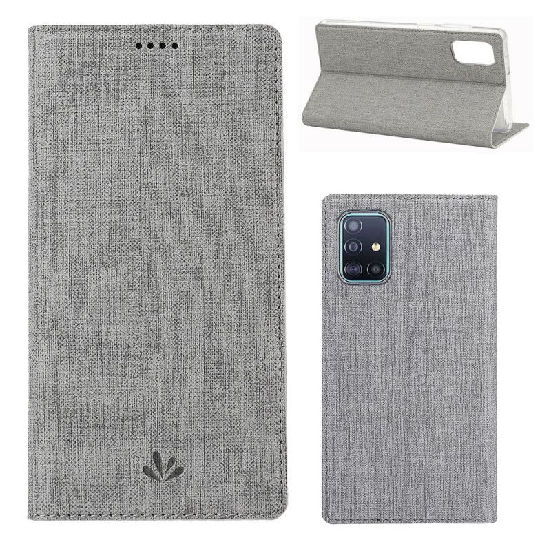 Læder Cover for Samsung Galaxy A51 Sort Struktureret